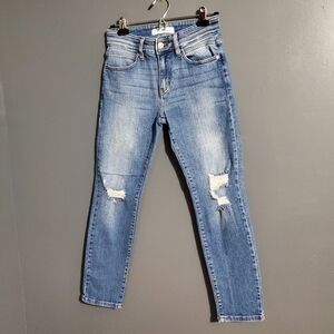 KanCan Blue Ankle Cropped Jeans with Distressed Details Estilo Size 3/25
